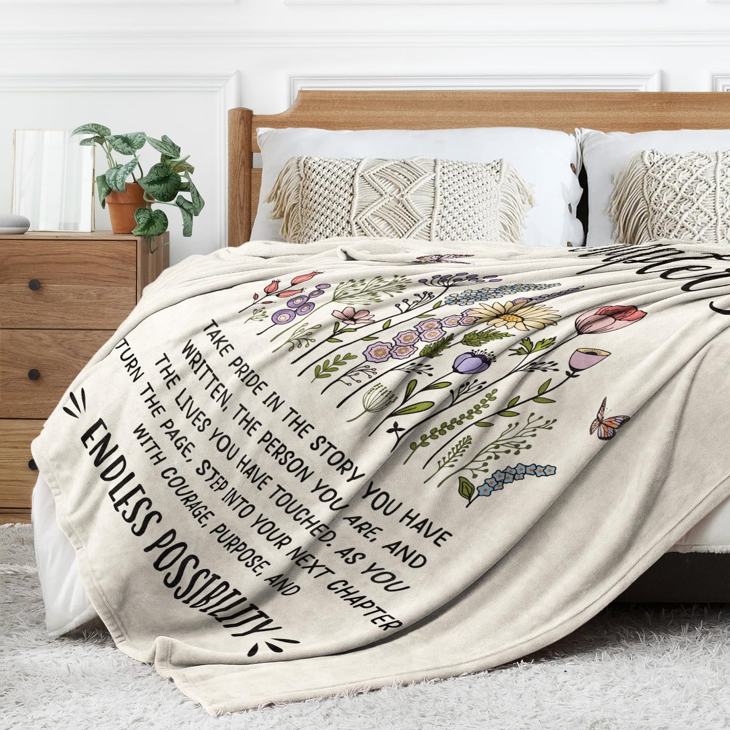 Afterprints 50th Birthday Gifts for Her, Chapter 50 Birthday Blanket, 50 Year Old Bday Gifts for Women Friend, Sister, Mom, 1975, 50th Birthday Decorations, Turning 50 Throw Blankets 50'' x 60''