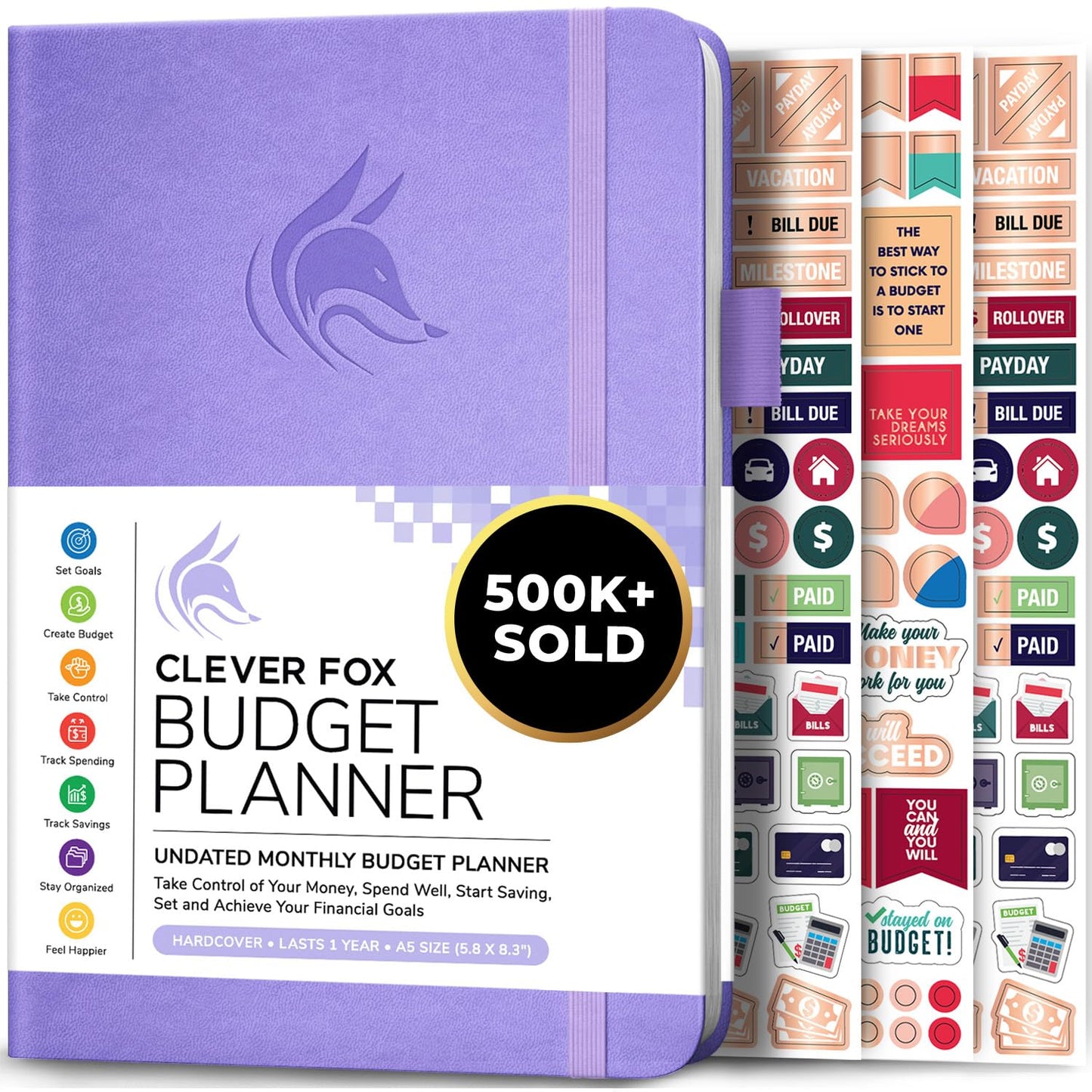 Clever Fox Budget Planner - Undated - Expense Tracker Notebook. Monthly Budgeting Journal, Finance Planner & Accounts Book to Take Control of Your Money. Start Anytime. A5 Size Lavender Hardcover