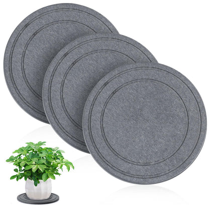 3 PCS Diatomite Plant Saucers for Indoors, Instant Dry Pot Saucers for Plants Coasters, Diatomaceous Earth Planter Tray, Dark Gray Flower Pot Tray (Round 8")