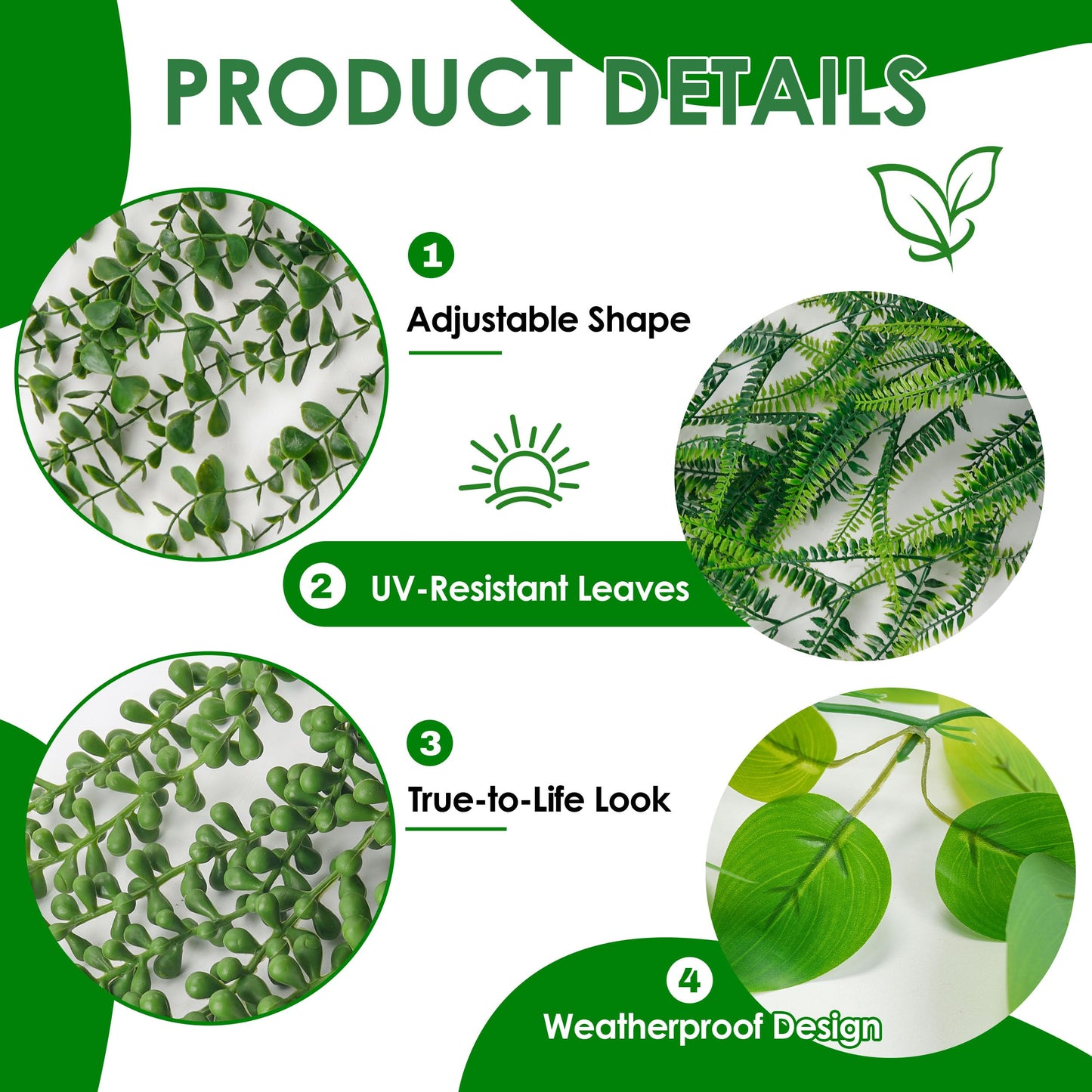 Der Rose 4Pcs Fake Plants Hanging Artificial Ivy Vines Faux Hanging Plants for Boho Home Bathroom Bedroom Living Room Wall Shelf Office Decor Indoor Outdoor