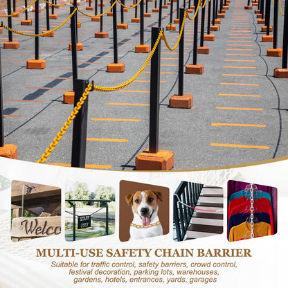 MECCANIXITY Plastic Chain 50 FT/15.5 M, Safety Chain White Plastic Chain Link Barrier with Zip Ties and S-Hooks for Crowd Control Queue Line Fence Decoration