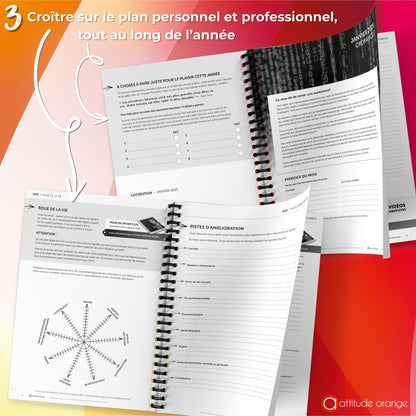 Attitude Orange - Agenda 2026 Je crée mon succès - 8 x 10.5 in. - Bien-être, confiance en soi, pensée positive, estime de soi - 442491