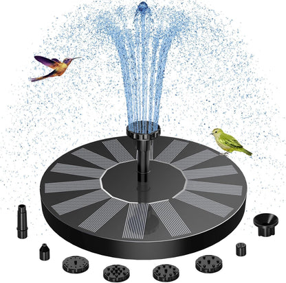 AISITIN Solar Fountain 2026 Upgraded, Water Fountain Outdoor with 8 Nozzles Set & 4 Fixed Pipes, Solar Powered Water Fountain Pump for Outdoor Garden, Pond, Pool, and Bird Bath