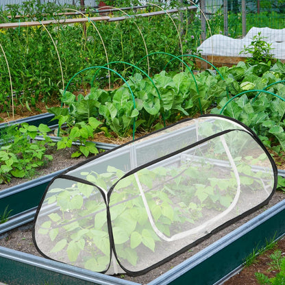 45x22x16 Garden Row Accelerator Plants Cover - Pop Up Raised Garden Bed Vegetable Rows Plant Protector,Insect Bird Barrier Plant Net Cage with Stakes for Protecting Seedlings Fruits Vegetable Row
