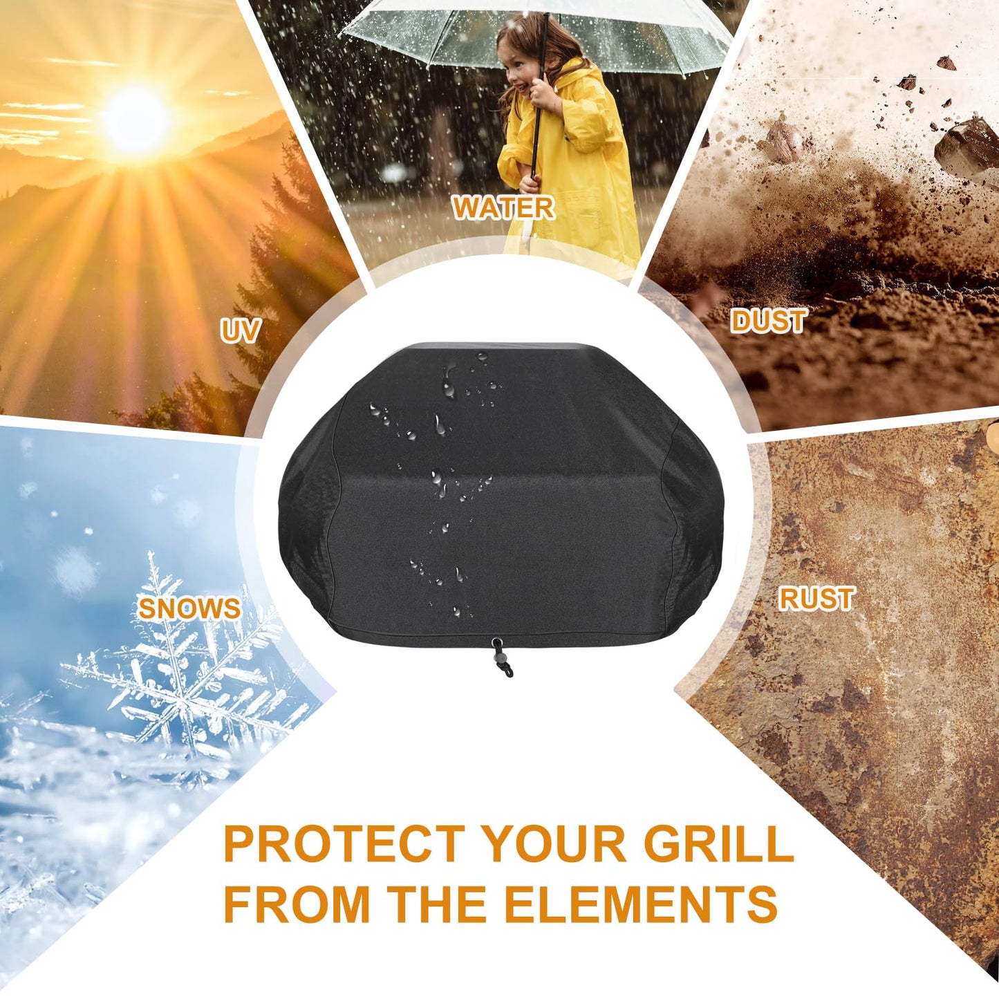 AMPtaan Woodfire Outdoor Grills Cover for Ninja Woodfire Pro XL Outdoor Oven OG951 OG901 and OG850 Series - Adjustable Drawstrings and Elastic Bands