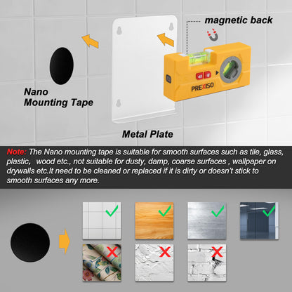 PREXISO 2-in-1 Line Laser Level – Mini Torpedo Level with Rotatable Magnetic Pocket, 30Ft Laser Line Leveler Tool for Picture Hanging, Wall Marking, Painting & Home Renovation