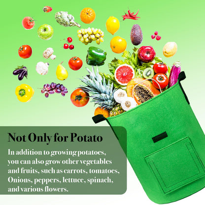 4Packs Colorful Potato Grow Bags, 10Gallon Heavy Duty Potato Bags for Growing Potatoes, Fabric Potato Planter, Non-Woven