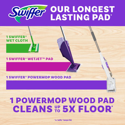 Swiffer PowerMop Wood Mopping Pad Refills for Floor Cleaning, 11 count
