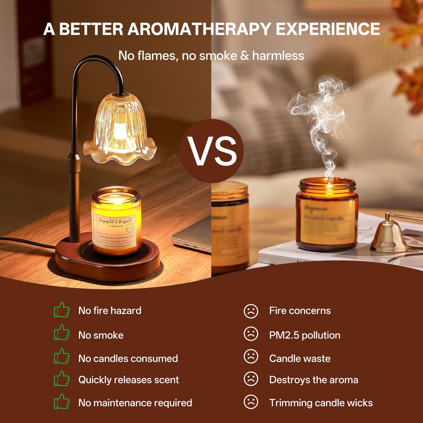 Dimmable Candle Wax Warmer, Homelist Candle Warmer Lamp with Timer for New Home, Mondern Warmers Flower Lamp, House Warming Gifts for Sister, Women, Mom, Girlfriend, Couple