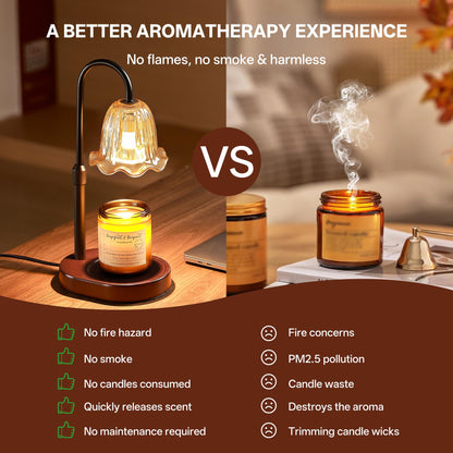 Dimmable Candle Wax Warmer, Homelist Candle Warmer Lamp with Timer for New Home, Mondern Warmers Flower Lamp, House Warming Gifts for Sister, Women, Mom, Girlfriend, Couple