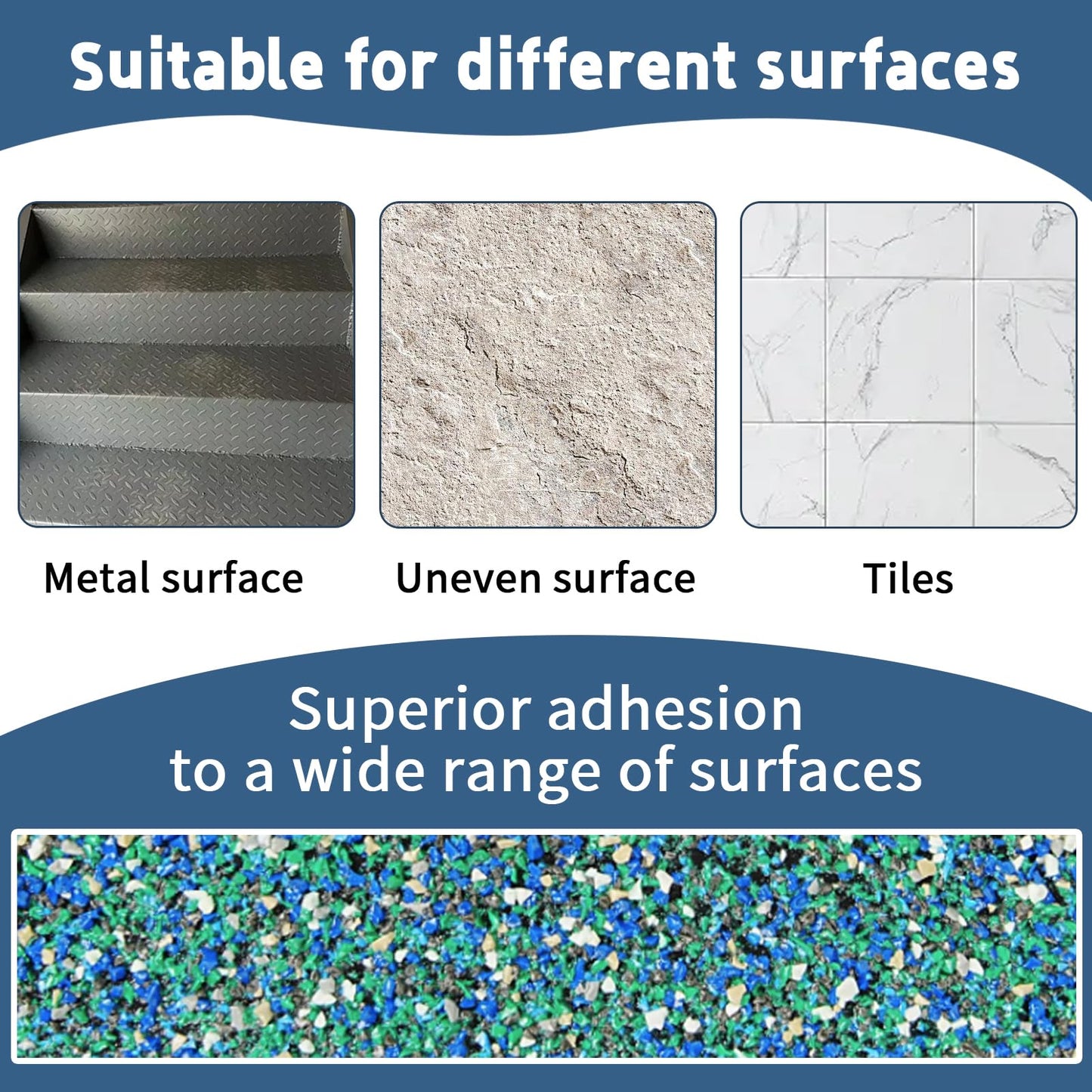 NWGW Heavy Duty Anti Slip Tape 4" x15FT Blue Grit Rubber Grip Tape for Stairs, Pool, Bathroom & Outdoor Safety | Waterproof Non-Slip Traction Strips Indoor/Shower/Trail