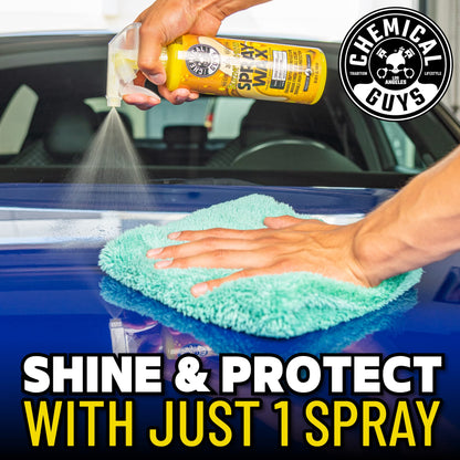 Chemical Guys Blazin' Banana Spray Wax for Car Shine & Protection - Natural Carnauba Formula for Glossy Finish on Paint, Chrome, Metal & Glass - Easy Spray-On, Wipe-Off Application, 473 ml