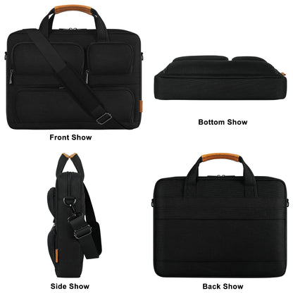 DOMISO 17-17.3 Inch Laptop Bag Business Briefcase Messenger Shoulder Bag Compatible with 17" Laptops/17.3" HP Pavilion/MSI GS73VR Stealth Pro/Dell/Acer/Asus,Black