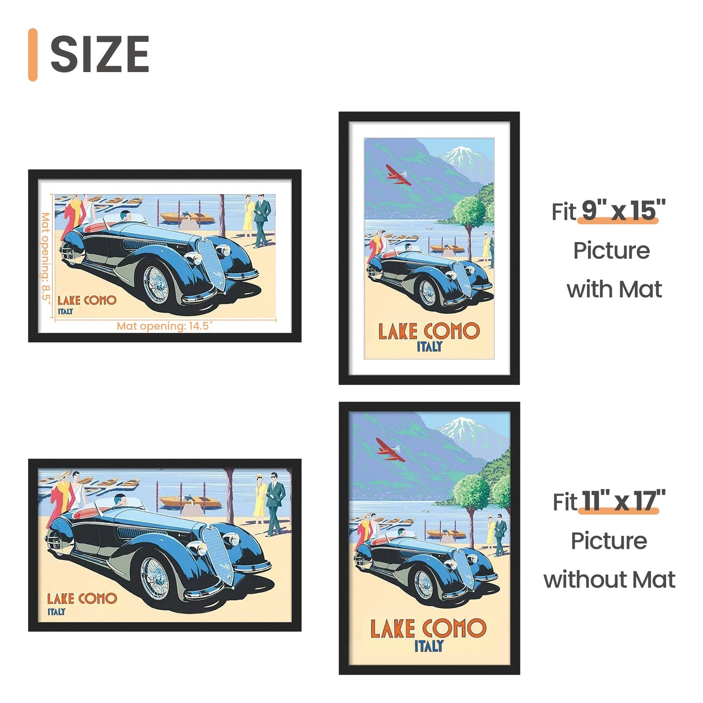 upsimples 11x17 Picture Frame Set of 1, for Prints and Photos