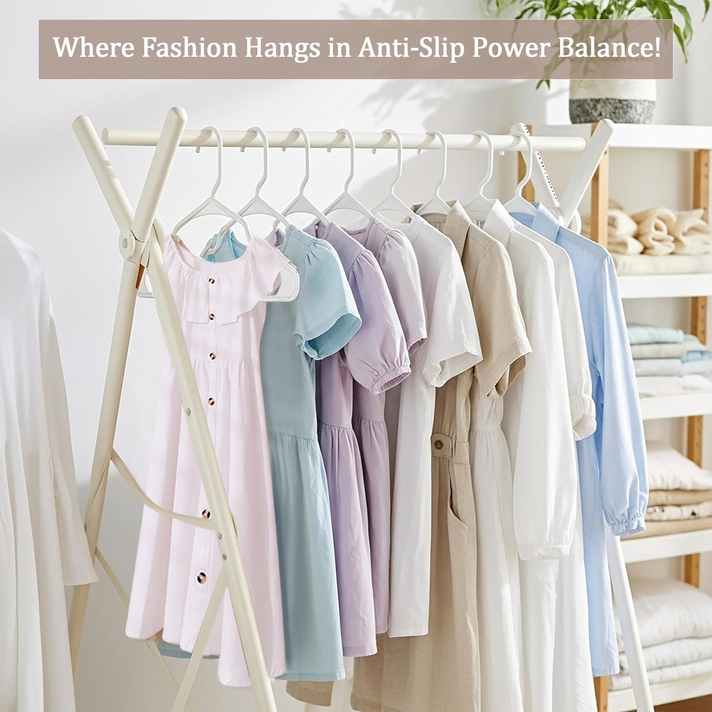 Utopia Home White Plastic Hangers 50 Pack - Clothes Hangers for Coat, Shirts,Trouser Suit - Space Saving Durable and Slim with Shoulder Grooves