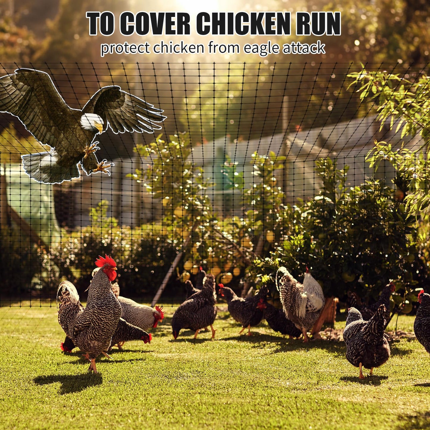Bird Netting for Garden 7 x 100 Feet, Black Garden Protection Netting Heavy Duty Wire Mesh Net Barrier, Protect Plants Fruits Trees from Rodents Birds Deer Poultry Reusable Animal Fencing (1)