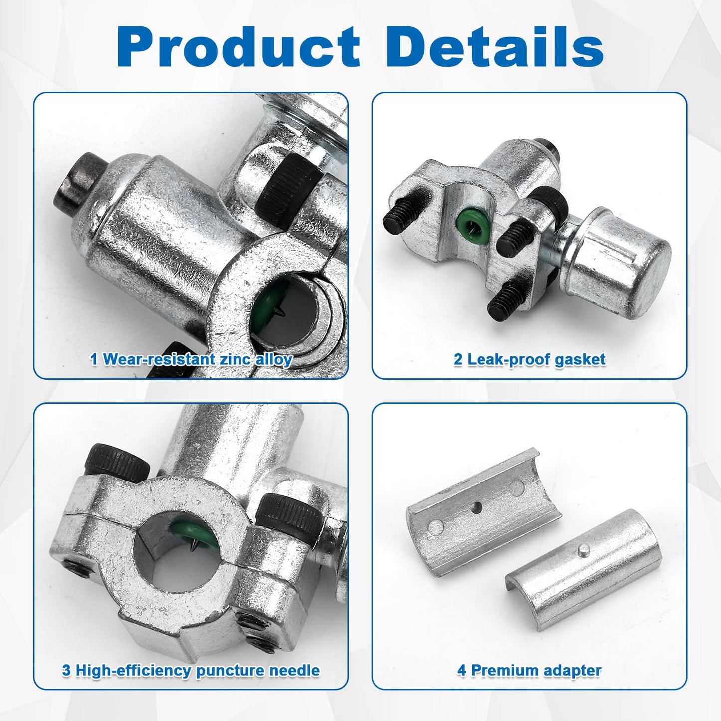 Gosknor 10pcs BPV-31 Bullet Piercing Valve & 10 Hex Key & 20 Adapter, Refrigerator Line Tap Valve Compatible with 1/4" 5/16" 3/8" Outer Diameter Pipes Replace TJ90BPV31,AP4502525,BPV31D,GPV14,MPV31