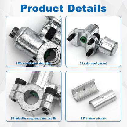 Gosknor 10pcs BPV-31 Bullet Piercing Valve & 10 Hex Key & 20 Adapter, Refrigerator Line Tap Valve Compatible with 1/4" 5/16" 3/8" Outer Diameter Pipes Replace TJ90BPV31,AP4502525,BPV31D,GPV14,MPV31