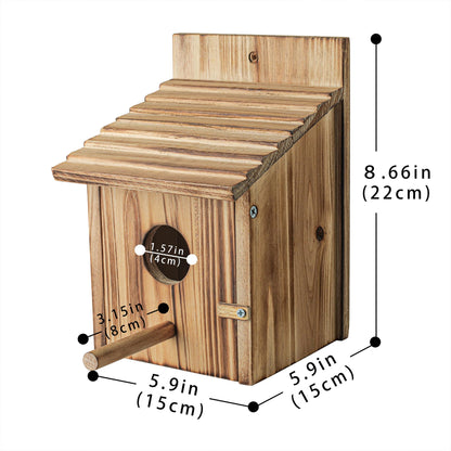Bird Houses for Outside，Wooden Birdhouse with Open House Design - Perfect Nesting Box for Bluebirds - Ideal for Outside - Blue Bird House for Outdoor Clearance
