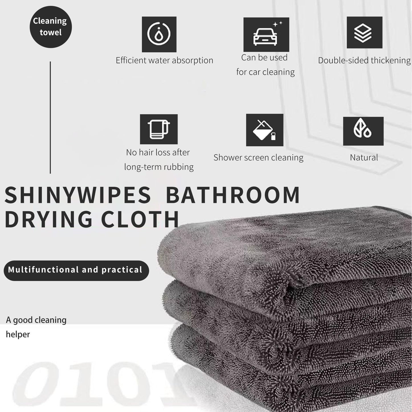 Shiny Wipes Towel for Shower, Shiny Wipes Cloth, Shower Cleaning Cloths for Car Detailing, Kitchen, Window Cleaning Cloth (3, 40 * 40cm)
