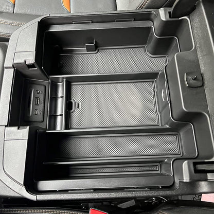 TACOBRO Center Console Organizer Compatible with 2020-2023 Silverado/Sierra 2500/3500HD/ 2019-2022 Chevy Silverado 1500 / GMC Sierra 1500 Accessories - Full-Coverage Insert Tray, ABS material Black