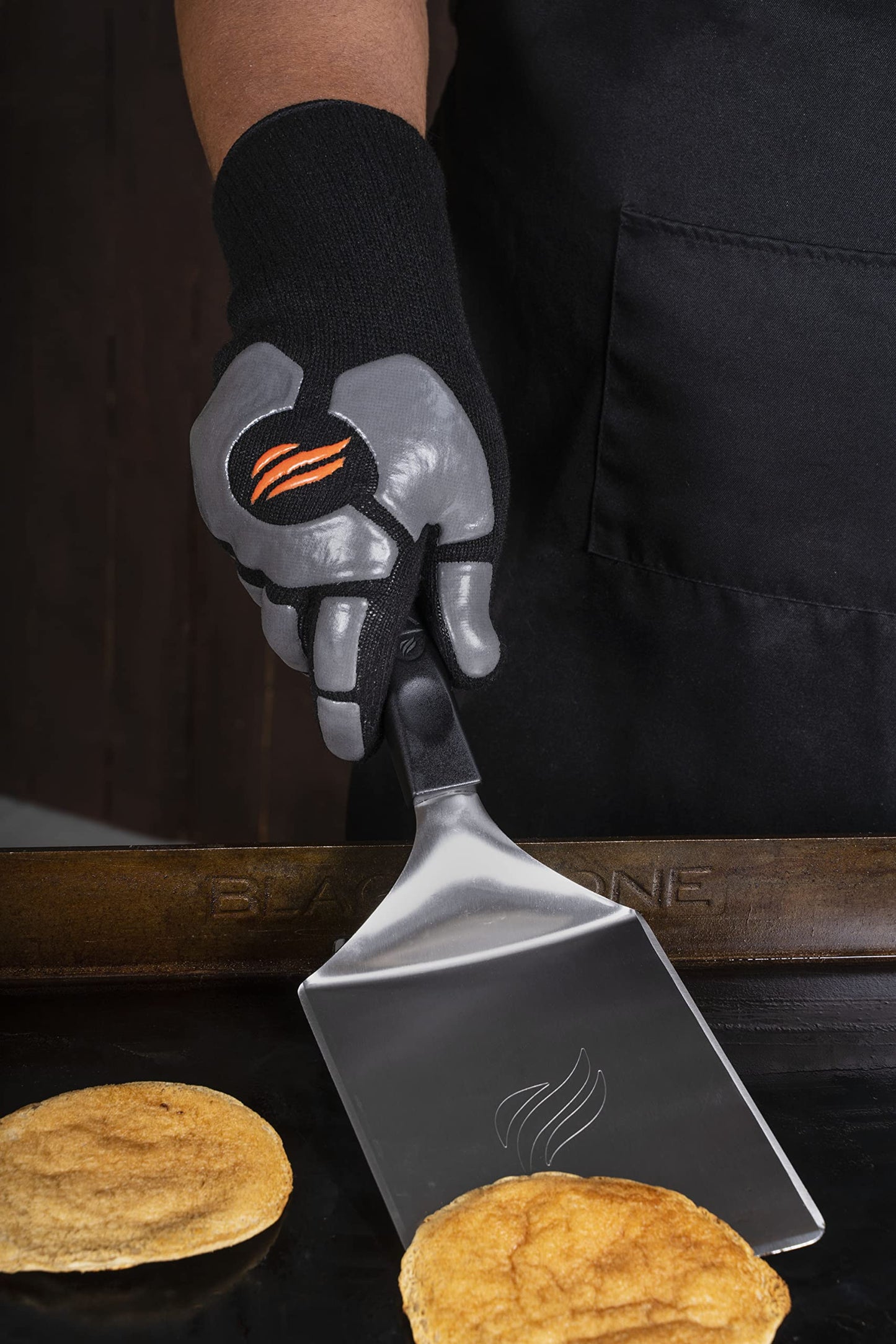 Blackstone 5558 Griddle Gloves, Black, Gray, Orange