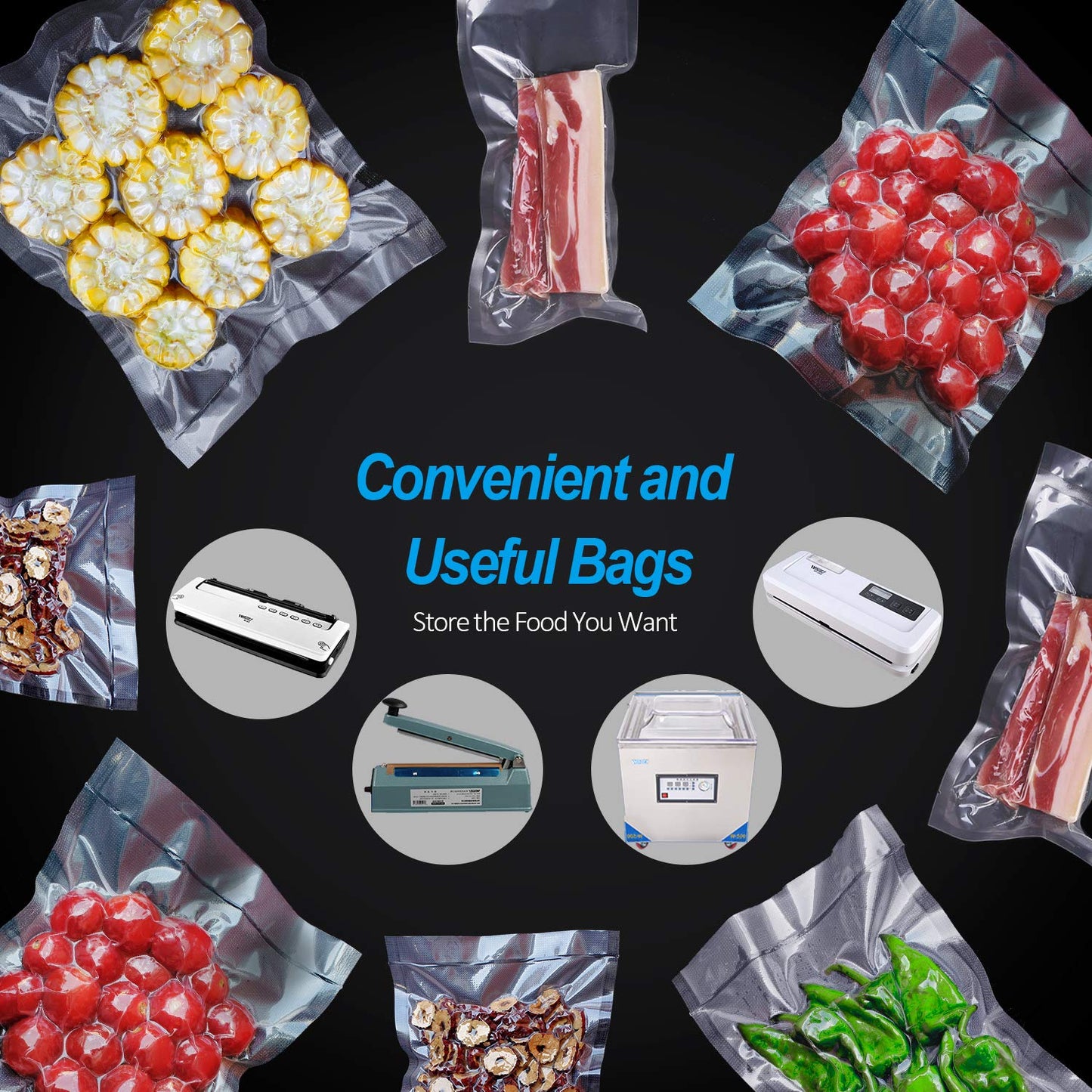 CANLENPK 6×8 Inch Vacuum Seal Bags,Small Precut Food Storage Sealer Bag,Seal Meal Snack Fruit Nut Tea Cookie Bean ,Boil Steam Heat Freezable Sous Vide Grocery Sealable Bag,Commercial Grade Heavy Duty(100PCS)