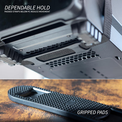 VIVO Under-Desk and Wall Mount PC Adjustable Strap and Steel Bracket Holder, Computer Case Carrier, Black, MOUNT-PC02S