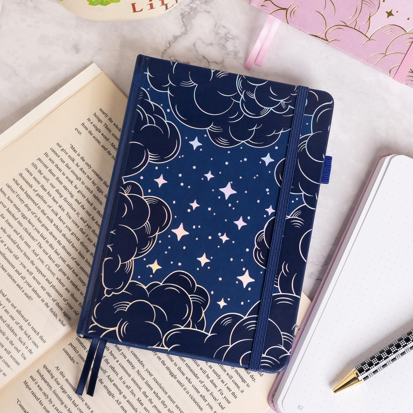 TIEFOSSI A5 Dotted Journal for Women Men, Dot Grid Notebook, 160 GSM Thick Paper, 192 Numbered Pages, Dotted Journal Notebook for Planner Organization