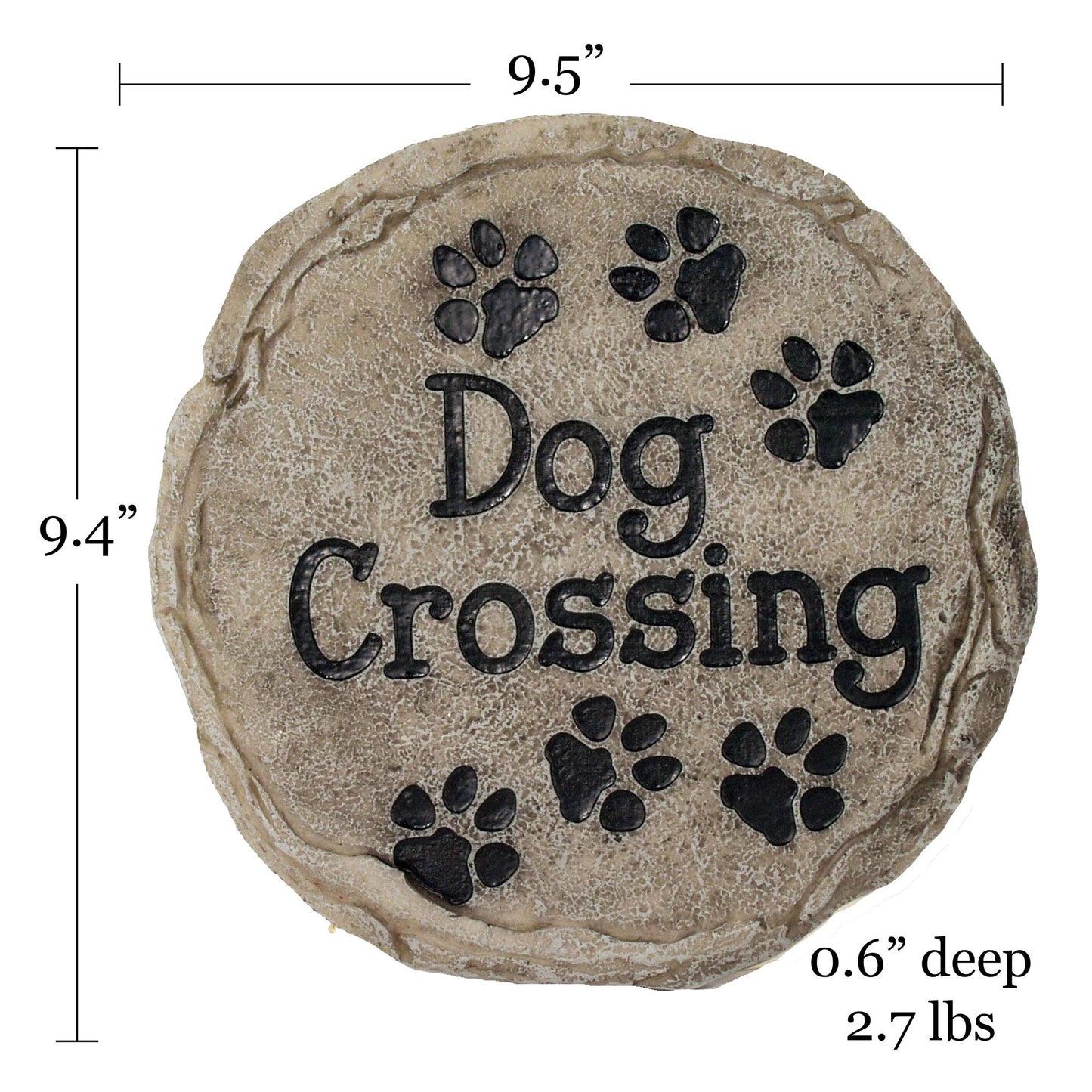 Spoontiques Dog Crossing Stepping Stone Outdoor Garden Décor, Multi, One Size