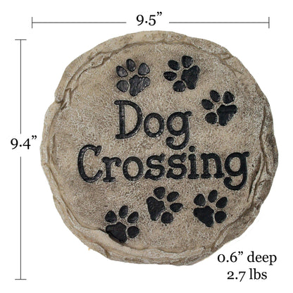 Spoontiques Dog Crossing Stepping Stone Outdoor Garden Décor, Multi, One Size