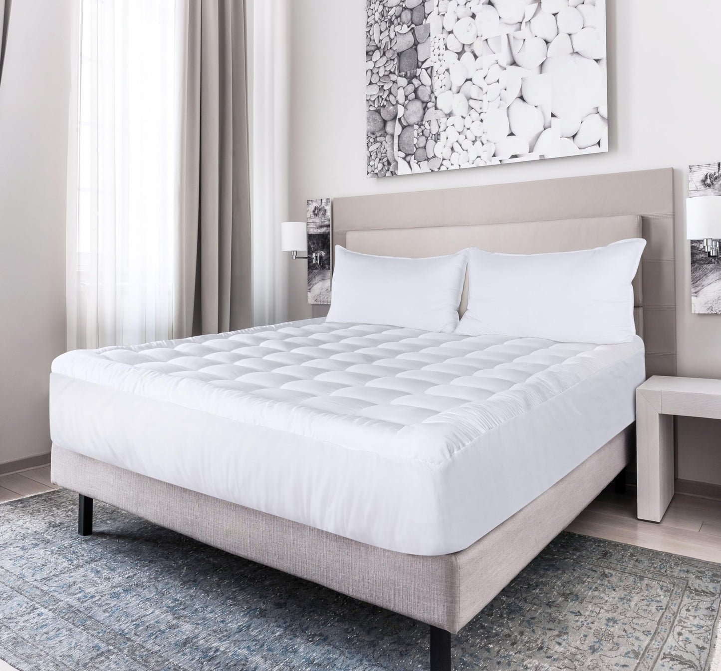 Utopia Bedding Full/Double Mattress Pad, Quilted Fitted Premium Mattress Protector, Deep Pocket Cover Stretches up to 16 Inches, Fluffy Pillow Topper (54x75 Inches, White)