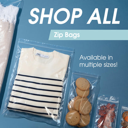 Spartan Industrial - 10” X 10” (100 Count) 2 Mil Clear Reclosable Zip Plastic Poly Bags with Resealable Lock Seal Zipper