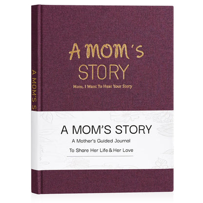 Artmag Mom's Life Story Journal Family Keepsake Book Linen Hardcover for Mom to Share Her Memories, with 250+ Prompt Questions Book Gift for Birthday Mother's Day Christmas (Purple)