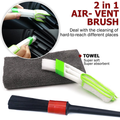 Car Duster Kit, Ultra Soft Microfiber Duster with Storage Bag, Unbreakable Handle, Lint & Scratch Free, Exterior or Interior Use, Pollen Remover, Best Car Accessories for Cleaning SUV Home