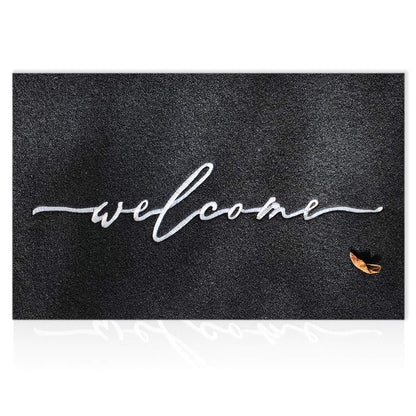AAZZKANG Welcome Mat Door Mats Outdoor with Non Slip Rubber Backing Durable Front Door Mat Ultra Absorb Mud Easy to Clean Indoor Doormat for Entrance,High Traffic Areas,Patio Black