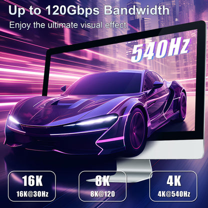 ZIKNYDO USB 4 for Thunderbolt 5 Cable, USB C 80Gbps Data Transfer, 120Gbps Bandwidth for 16K/Dual 8K Displays, PD3.1 240W Charging-1.6FT/0.5m, for Thunderbolt 4, SSD, MacBook M4 Pro/Max, Docking, eGPU