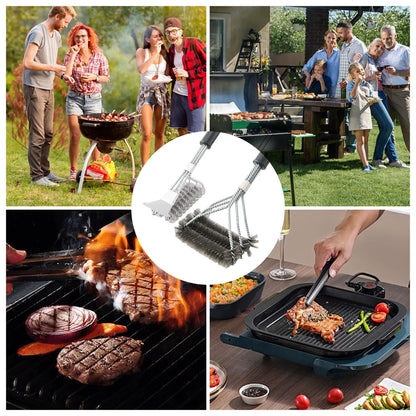 BBQ Brush for Grill, Grill Brush with Scraper, Bristle Free BBQ Accessories for Gas, Charcoal, Smoker Grill - 2 Pack