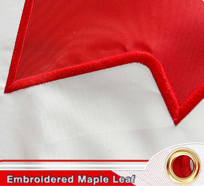 Premium Canada Flag 27" x 54" Official Size -Embroidered Maple Leaf - Heavy Nylon 220D Canadian Flags Outdoor/Indoor Canada Day Decorations Drapeau