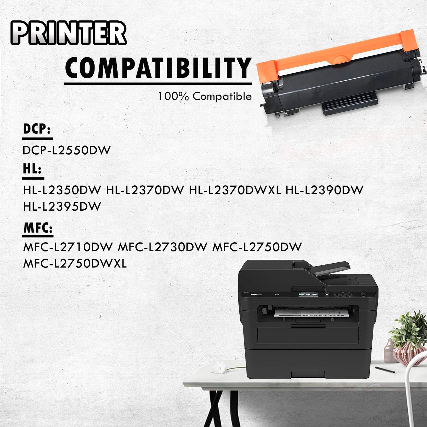 (CHIP Included) High Yield Inkfirst Toner Cartridge TN-760 TN760 Compatible Remanufactured for Brother TN-760 Black DCP-L2550DW HL-L2350DW HL-L2370DW HL-L2370DWXL HL-L2390DW HL-L2395DW MFC-L2710DW