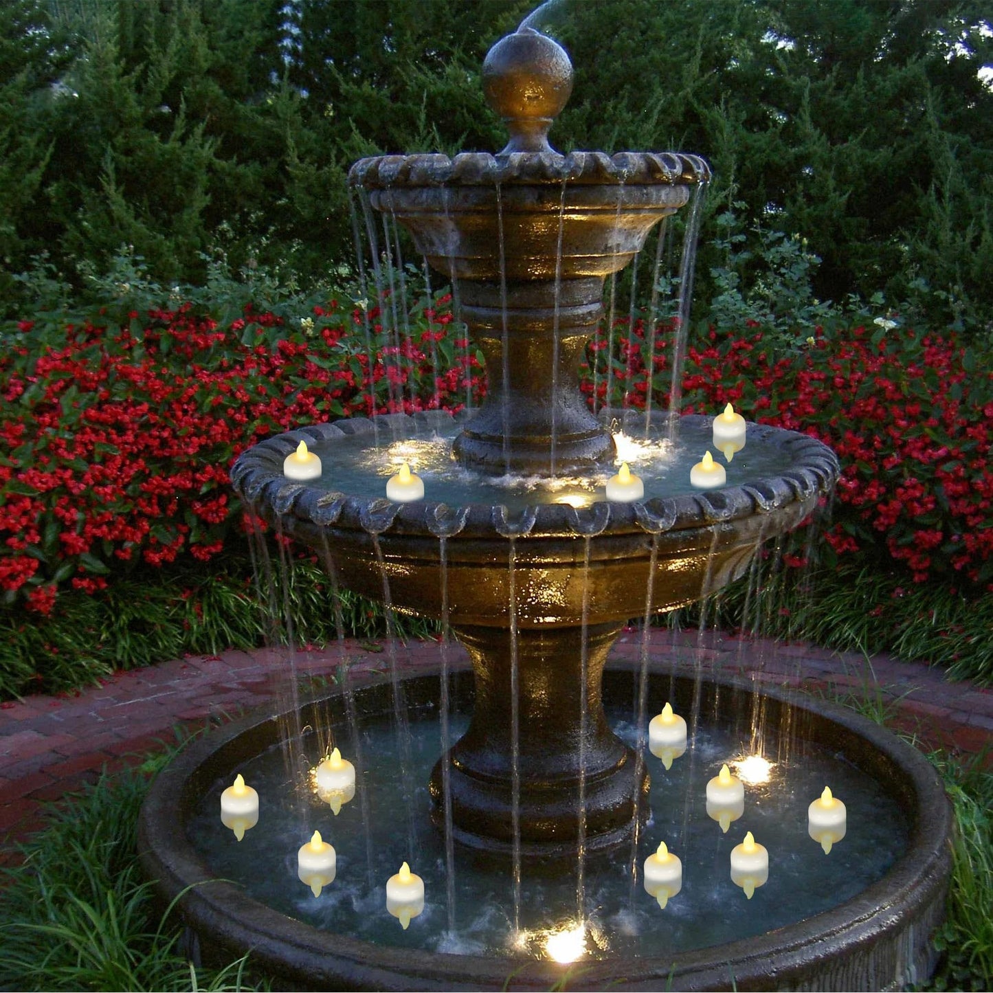 Yakpo 36 Pack Flameless LED Floating Waterproof Tealight Candles, Battery Operated Outdoor Warm White Flickering Votive Tea light Candles Bulk for Wedding Centerpiece, Vase, Pond, Tub, SPA Decorations