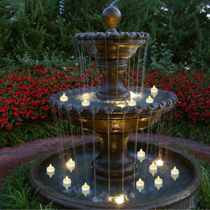Yakpo 36 Pack Flameless LED Floating Waterproof Tealight Candles, Battery Operated Outdoor Warm White Flickering Votive Tea light Candles Bulk for Wedding Centerpiece, Vase, Pond, Tub, SPA Decorations