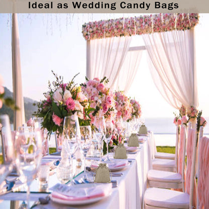 DMIMIA Small Burlap Bags 50 PCS with Drawstring, 4x6 Inch /10x15 CM Gift Bags,Jewelry Pouches, Wedding Favors, Jewelry Packing, Sacks