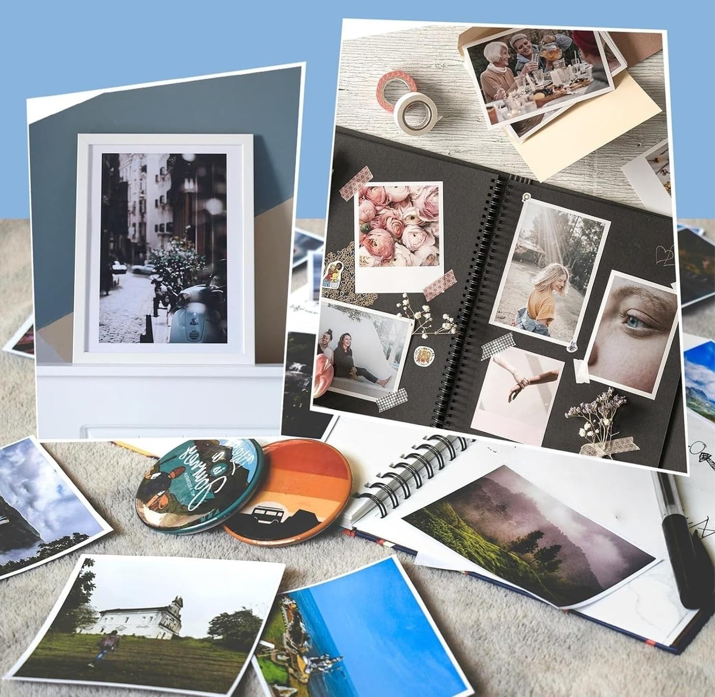 150 Glossy Photo Paper,White Photographic Paper 3 Sizes (4"x6", 5"x7", 8"x10") - 50 Sheets per Pack,White Photographic Paper Single Side Printable Photo for All Inkjet Printers Letter Size