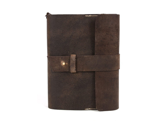 Aaron Leather Journal Refillable Writing Notebook-Traveler's Notebook 200 pages 7.5 X 5.5 By Aaron Leather Goods