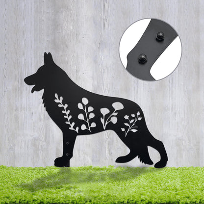 Urbraneco German Shepherd Garden Stake - Handcrafted Outdoor Decor for Dog Lovers, Durable Yard Art Statue