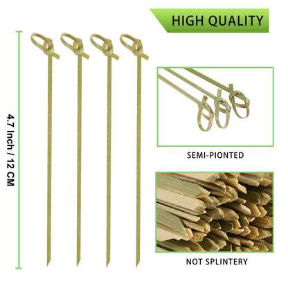 400 PCS Cocktail Picks, 4.7 Inch Toothpicks for Appetizers, Natural Bamboo Knot Skewers, Mini Food Sticks, Fancy Tooth Picks for Drinks,Fruit,Charcuterie,Cocktail Garnish Accessories, Party Supplies
