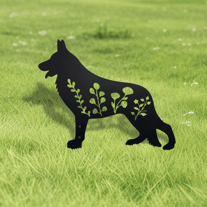 Urbraneco German Shepherd Garden Stake - Handcrafted Outdoor Decor for Dog Lovers, Durable Yard Art Statue