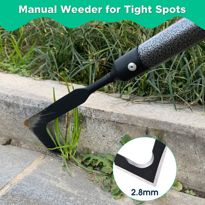 Crack Weeder, 44 Inch Long Manual Crevice Weeding Tool Weed Puller for Sidewalk Paver Deck Boards Weed Removal, Heavy Duty Gardening Tool