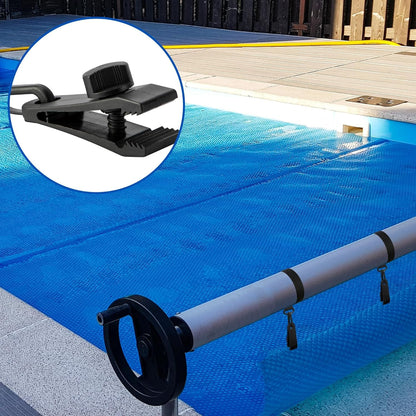 codree 36 Pcs Pool Solar Cover Reel Attachment Kit, Inground Swimming Pool Solar Cover Straps and Clips, Solar Blanket Strap Kit Including 12 Straps with Hooks, 12 Clips and 12 Touch Fastener